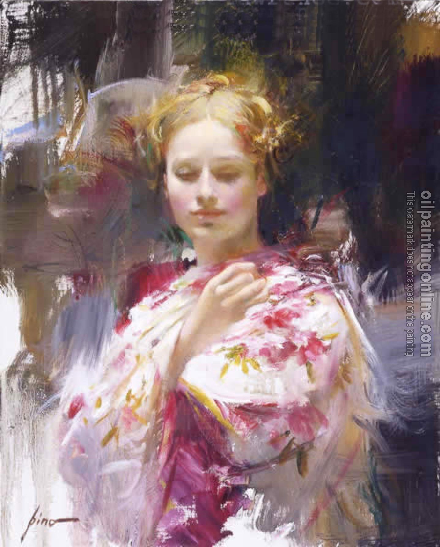 Pino Daeni - Impression oil painting.